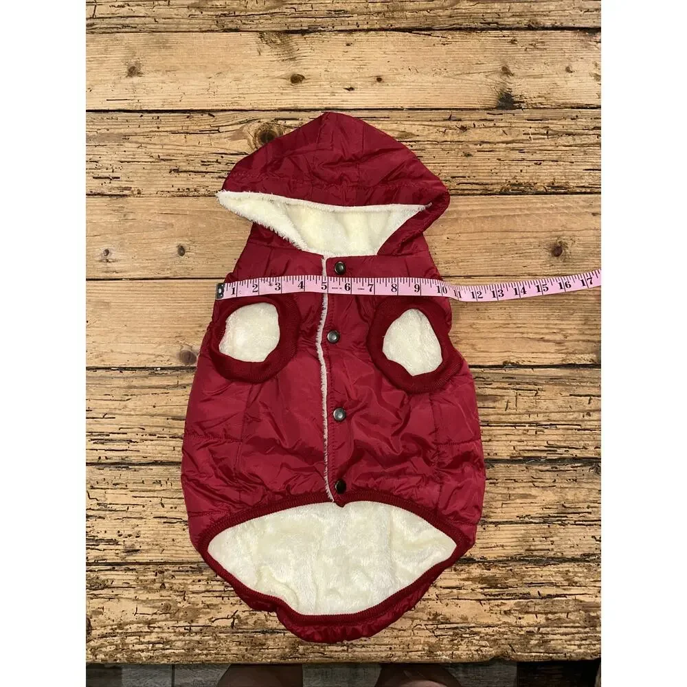 Unbranded Dog Puffer Fleece Jacket With Lining Size XL Red